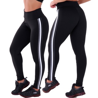 Legging Suplex Listras Tecido Duplo Zero Transparência