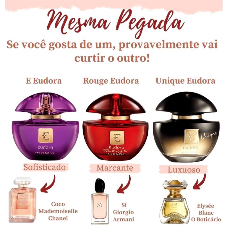 Perfume Eudora Mesma Pegada Importado Eudora Shopee Brasil