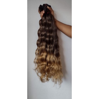 Cabelo Bio Humano Ombré Hair liso ondulado