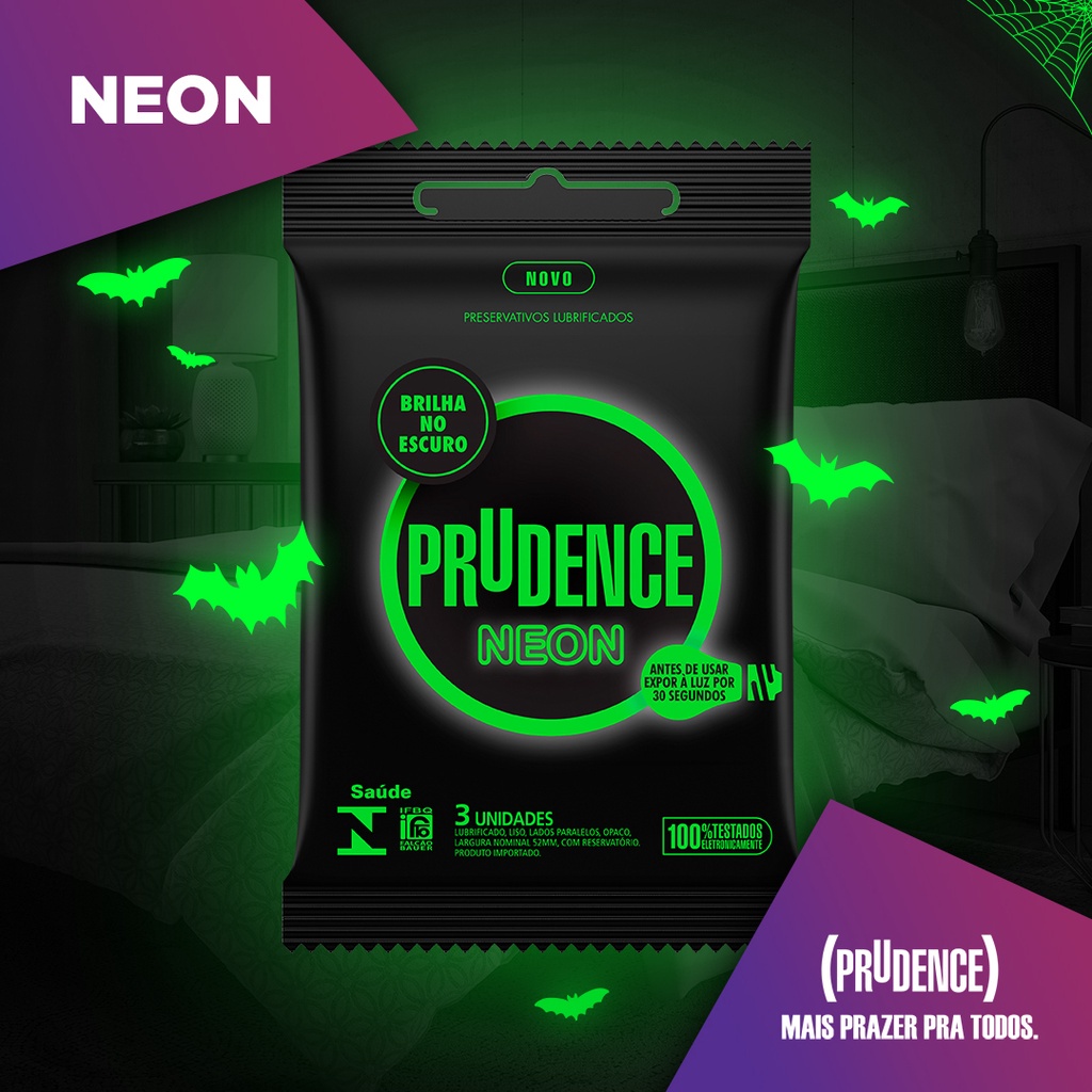 Camisinha Que Brilha No Escuro Preservativo Neon 3 Unidade Shopee Brasil