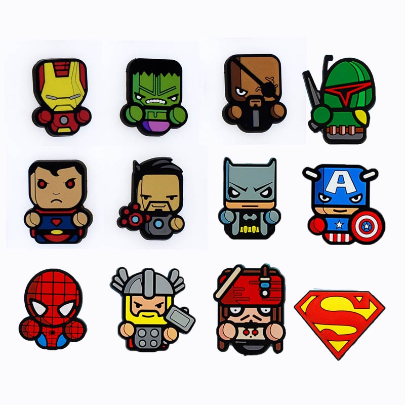 Dos Desenhos Animados Do Thor Batman Jibbitz Vingadores Jibbits Crocs 