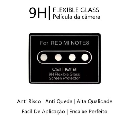 Película Nano Gel Câmera P/ Xiaomi Note 8/Mi 9/Mi 9A/Mi 9C/Note 9/Note 9S/Note 9 Pro