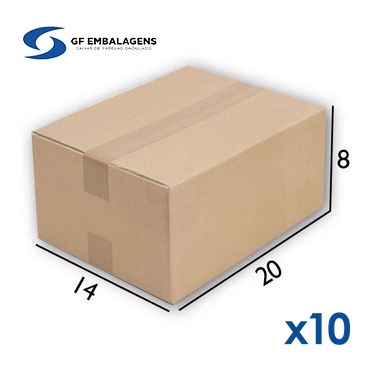 Kit 10 Caixas de Papelão 20x14x8 cm Pequena Para Correios E-Commerce
