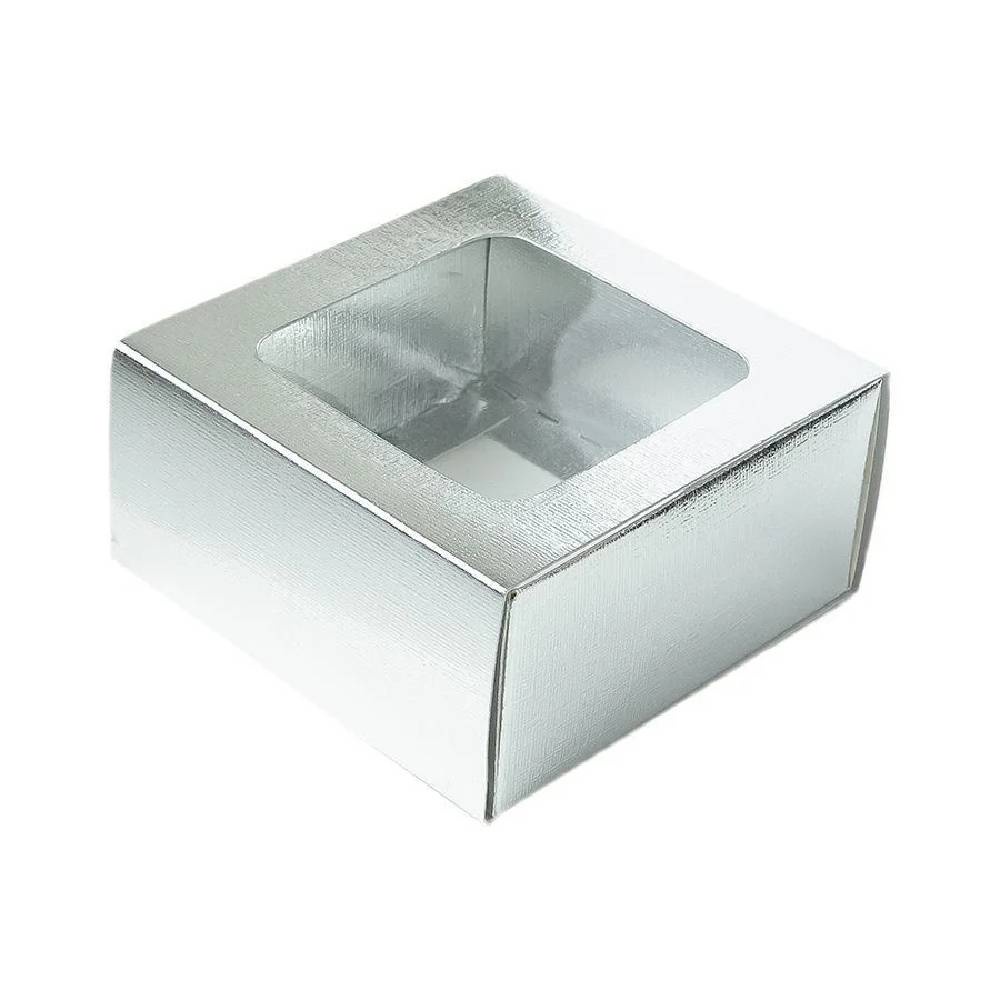 Caixa Gaveta com Visor Nº1 - 8x8x4cm Prata 10un - Assk Rizzo