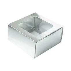Caixa Gaveta com Visor Nº1 - 8x8x4cm Prata 10un - Assk Rizzo