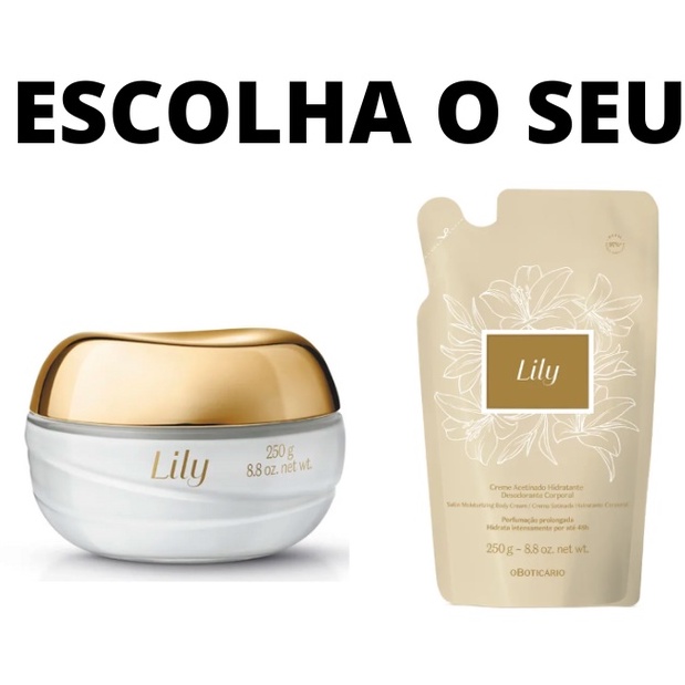 Creme Acetinado Hidratante Desodorante Corporal Lily G Refil Lily Shopee Brasil