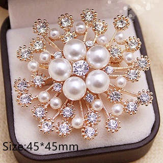 Broche Feminino Com Pérolas Falsas / Cristais / Strass / Flores Para Casamento / Festa De Noiva