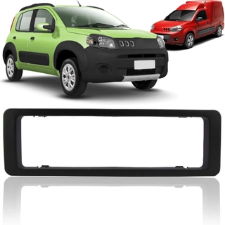 Moldura De Painel Cd Mp3 1din Rádio Novo Uno Preta
