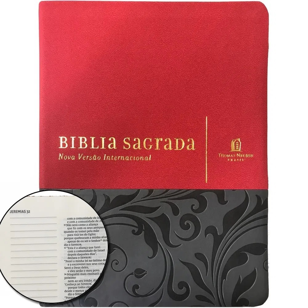 Bíblia com Espaço para Anotações | NVI | Leitura Perfeita | Couro Soft | Vermelho em Oferta na Shopee