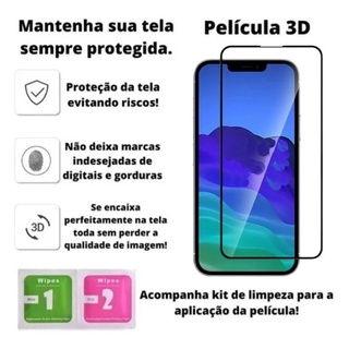 Película de Vidro 3D Full Cover Disponível Para Todos iPhone 6 / 7 / SE 2020 / 8 / X / XS / XS Max / XR / 11 / 11 Pro Max / 12 / 12 Pro / 12 Pro Max / 13 Mini / 13 / 13 Pro / 13 Pro Max