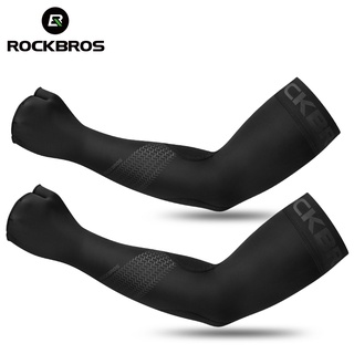 ROCKBROS Protetor Solar Para Ciclismo Mangas De Braço Anti-UV Tecido De Seda Fria Pesca De Basquete Manga De Voleibol Ao Ar Livre Fitness Esportiva