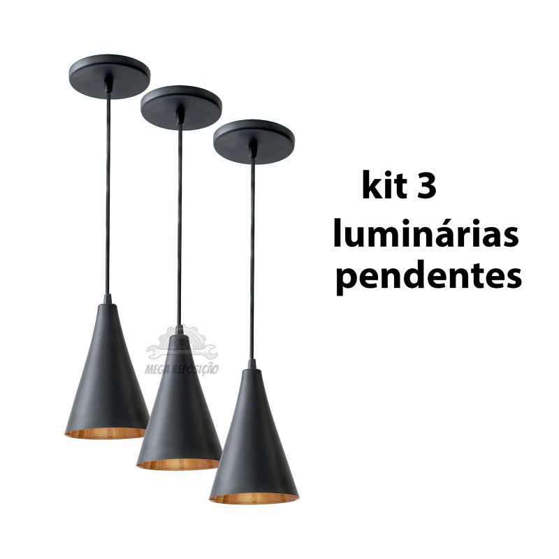 kit 3 pendente para forro de gesso laje forro de pvc e de madeira