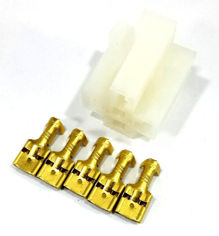 10 Conjunto Conector 5 Vias Branco com Terminal P Rele 4 ou 5 Pinos Capa Para Relê Fêmea