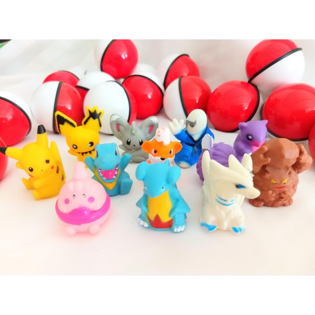 30 Pokemon na Pokebola Kit Festa Lembrancinha de Aniversário (Pequeno - 1 a  2,7cm)