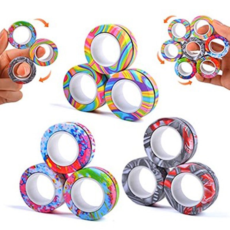 Anel De Descompressão Magnético Giratório De Dedo , Brinquedo , Novo Camuflagem Magnética , Giroscópio Dispositivo De Jo