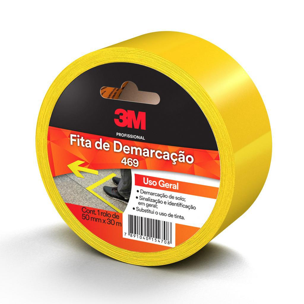 Fita de Demarcação 30 Metros x 50mm Amarela 3M Uso Geral Sinalização de Solo em Oferta na Shopee