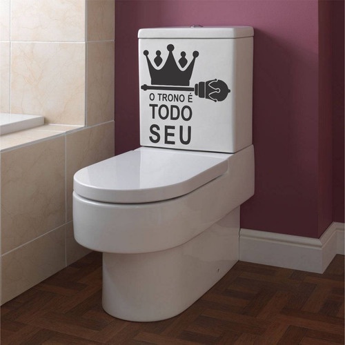 Adesivo Decorativo Tampa de Vaso O Trono è Todo Seu Assento Sanitário
