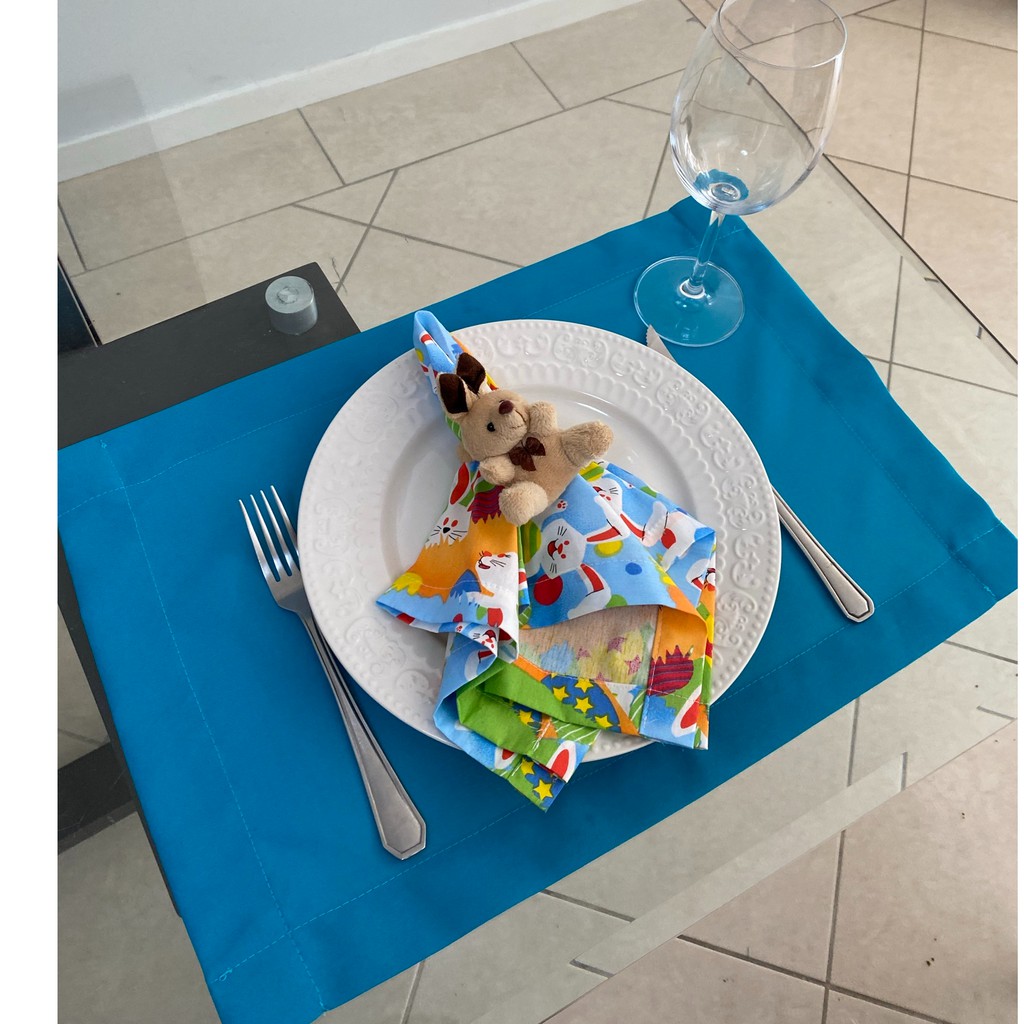 KIT COM 2 Lugar americano azul turquesa/ verde água - jogo americano