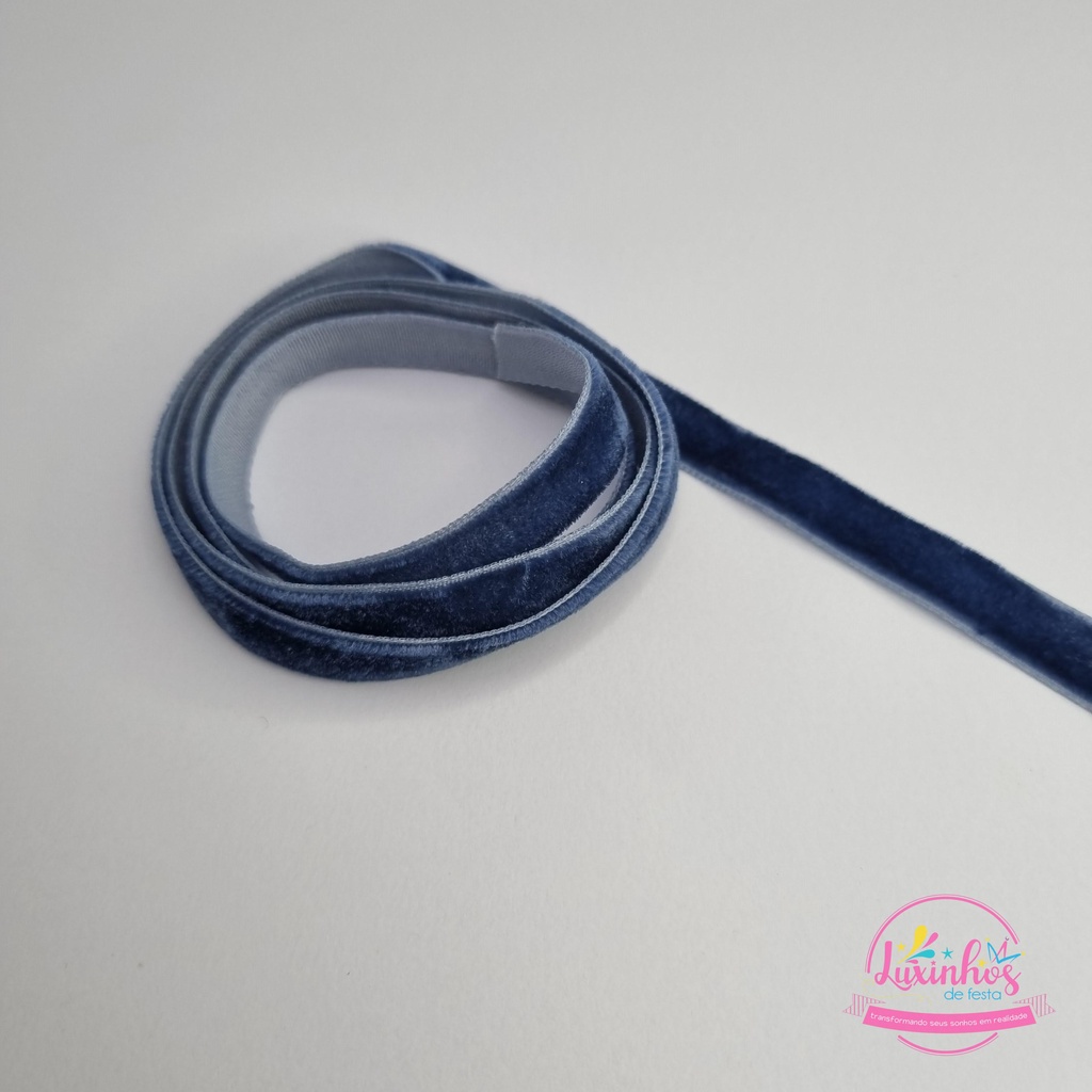 Fita Veludo 10mm Azul Royal - 5 Metros