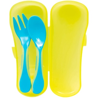 Kit Talheres Para Bebê Infantil +6 Meses Introdução Alimentar Com Estojo Anatômico Buba