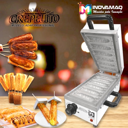 Máquina De Crepe Crepeira Elétrica 6 Cavidades - INOVAMAQ em Oferta na Shopee