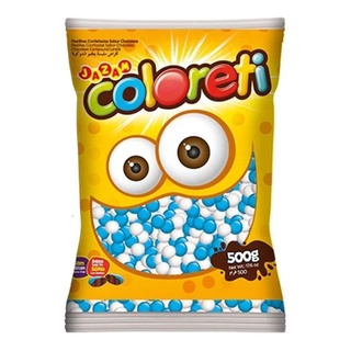Chocolate Confeito Coloreti Azul Com Branco 500gr - Jazam