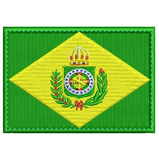 Patch 8X5,5 cm Bordado Bandeira Do Brasil Império Imperial carrapicho, p/ costurar ou termocolante