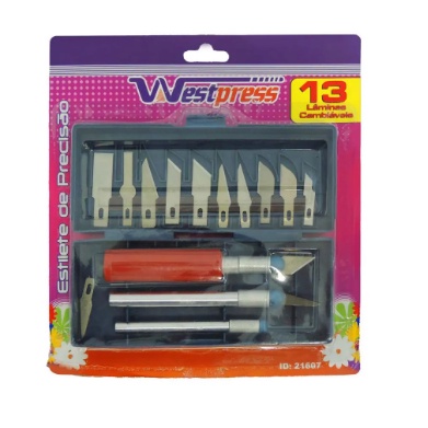 Estilete de Precisão com 3 Cabos e 13 Lâminas Westpress Outlet