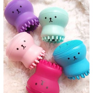 Esponja Silicone De Limpeza Esfoliação Massagem Facial Mini Polvo Ou Baleia - Envio Rapido