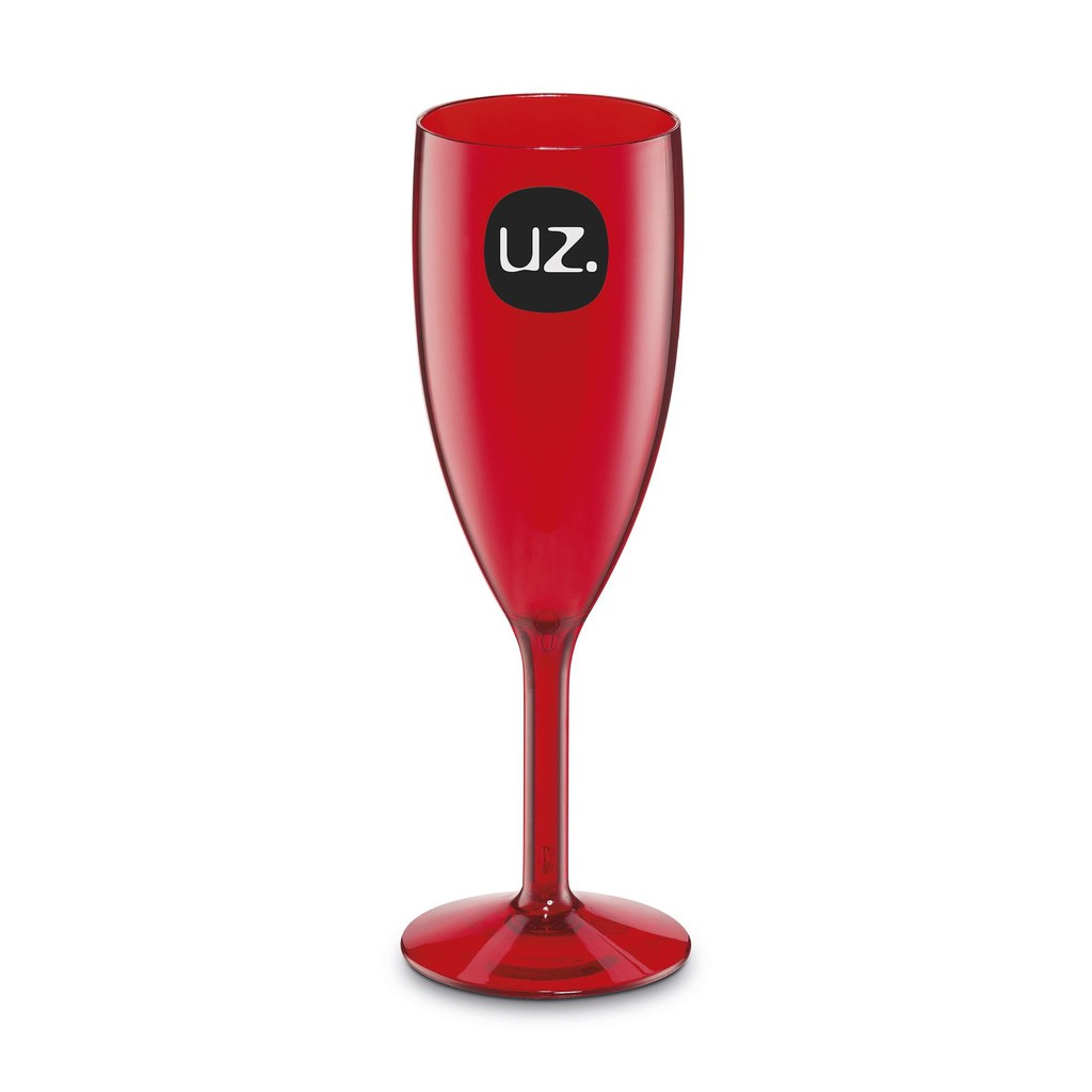 TACA 300ML GOLD CHAMPAGNE PLASTICO VERMELHO TRANSLUCIDA - Uz utilidades