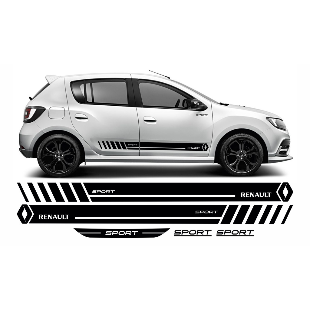 Kit 5 Adesivo Faixa Lateral Renault Sandero Sport Acessórios