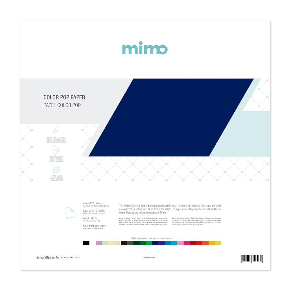 Papel Color Pop Azul Marinho Mimo - 30,5 x 30,5 cm - 180 gr - 25 unds em Oferta na Shopee