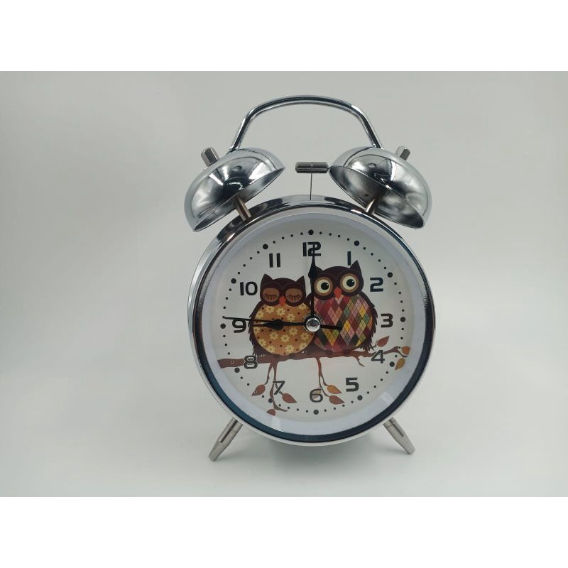 relogio despertador coruja vintage estilo antigo retro com sino barulhento