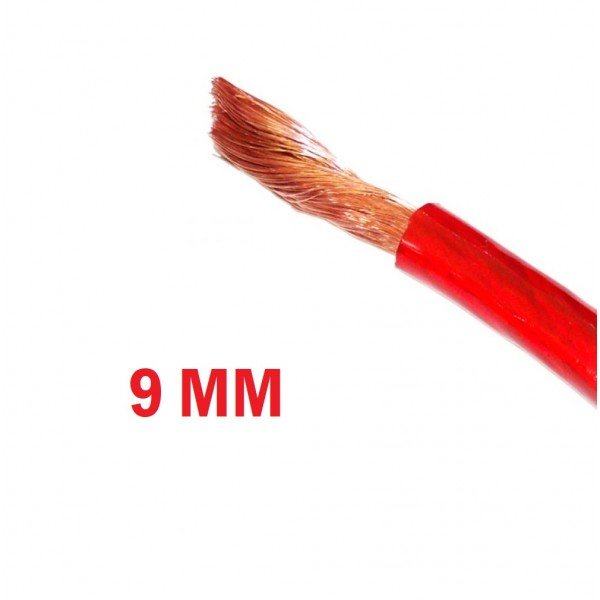 Fio Cabo 9mm Instalação Permak Flexivel 100% Cobre Automotivo - Preto/Vermelho