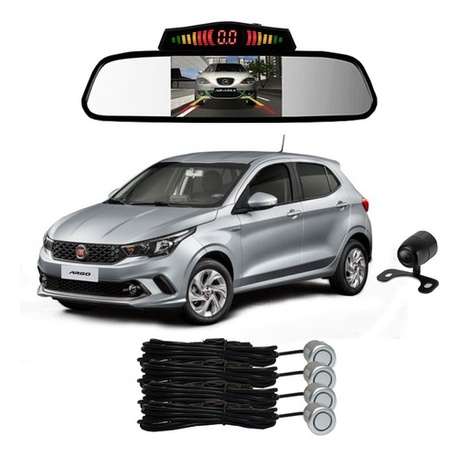 Sensor De Ré + Espelho Camera Ré Fiat Argo Prata em Oferta na Shopee