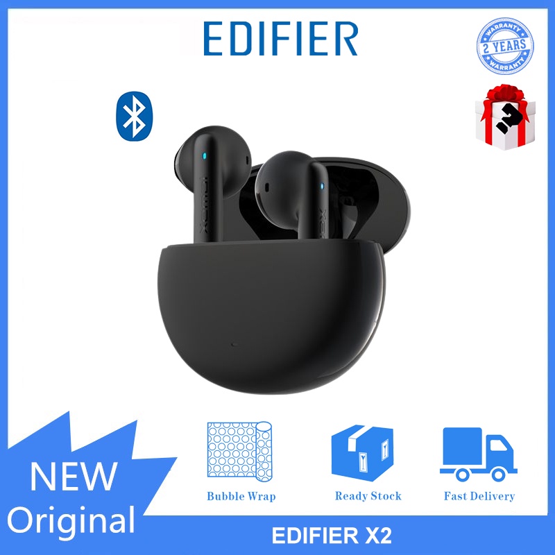 EDIFIER X2 Fones De Ouvido Intra-Auriculares Bluetooth 5.1 Ruído Cancelando Esportes Verdadeiro Sem Fio 28 Horas Latência De Baixa