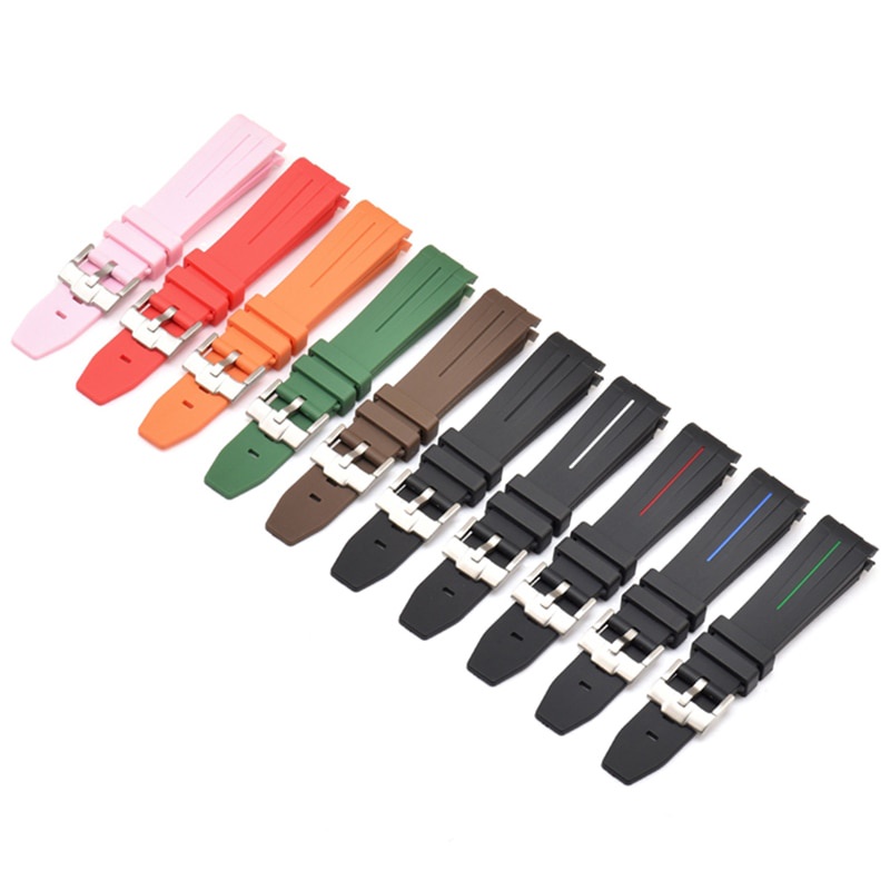 Extremidade Curvada 20mm 22mm 21mm Borracha Silicone Pulseiras De Relógio Para Rolex Cinta Marca Pulseira Masculina Subs