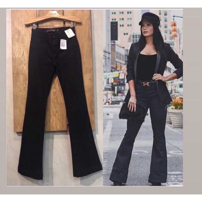 CALÇA FLARE PRETA DARDAK ( esse tecido pega menos pêlo)