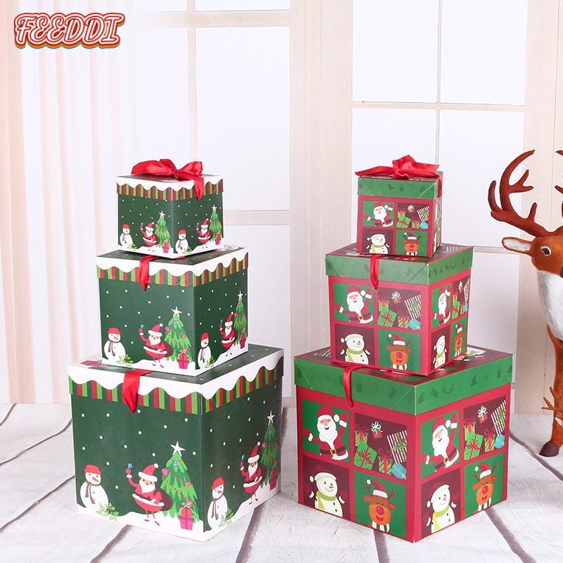 FEEDDI Decorações de Natal Caixa de Presente Criativo Caixa de Embalagem  Shopping Mall Janela de hotel Decorações de árvore de Natal | Shopee Brasil