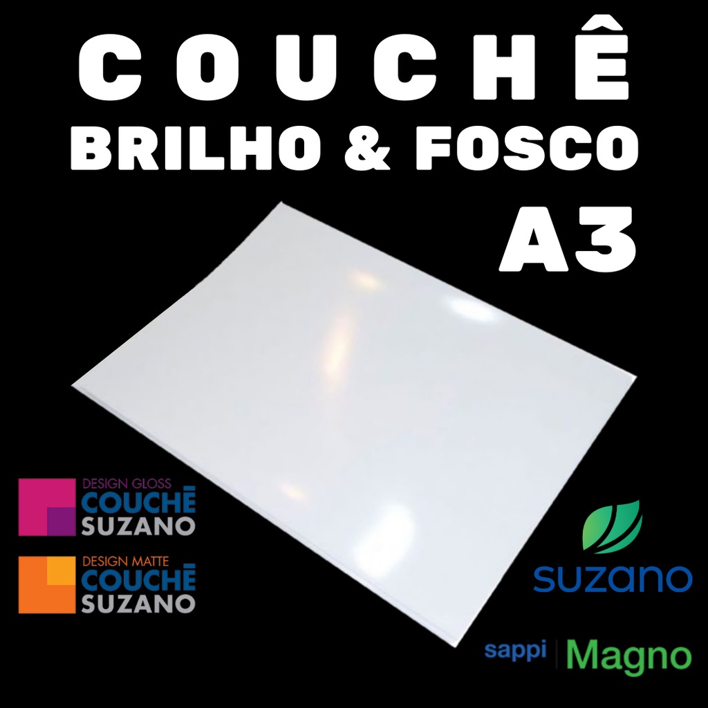 Papel Couchê Brilho e Fosco A3 (Suzano e Magno) Melhor Qualidade Impossível! — R$ 27,50 em Shopee, 48% OFF