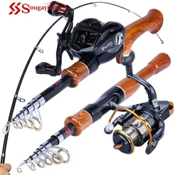 Vara de pesca com carretilha Sougayilang 1.6m 12+1 BB 6.3:1 Max Drag 10kg
