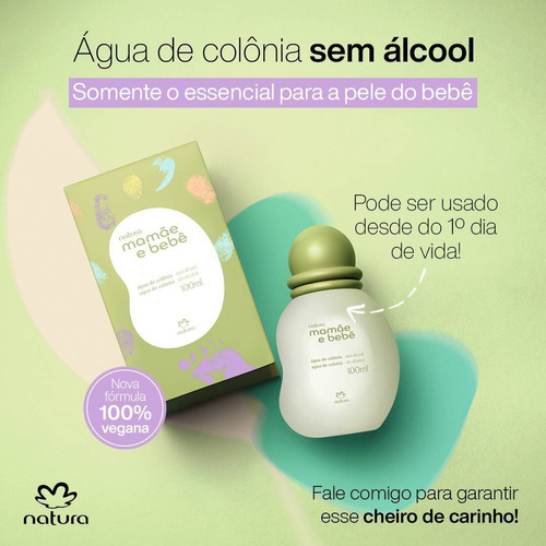Agua De Colonia Mamae E Bebe Natura 100ml Shopee Brasil
