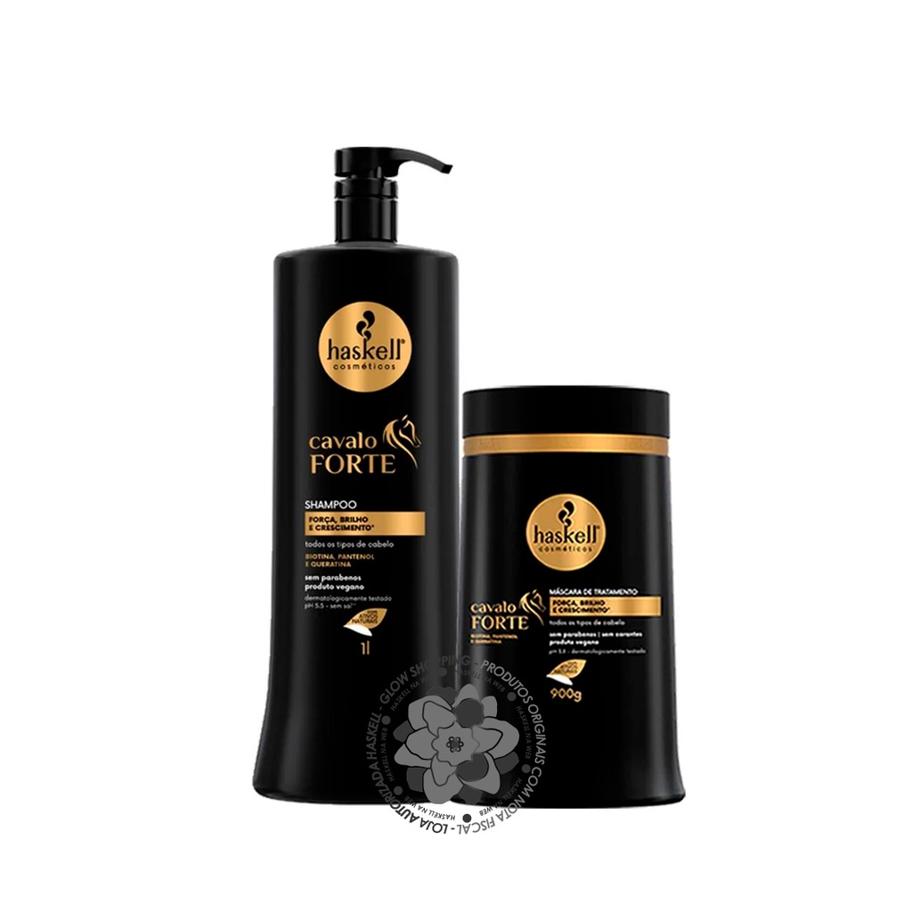 Shampoo Haskell Cavalo Forte 1 Litro Máscara Haskell Cavalo Forte 900g