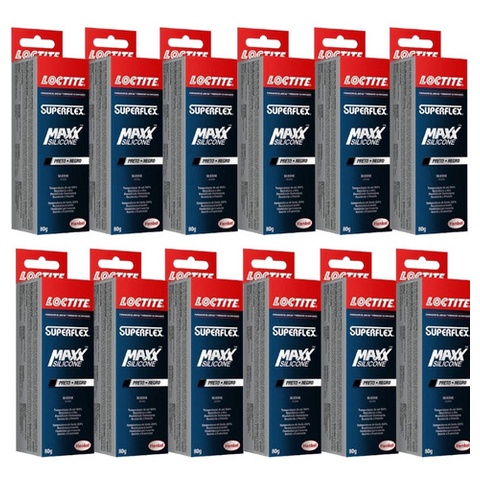 Kit 12 Silicone Alta Temperatura Loctite Super Flex Maxx 80g