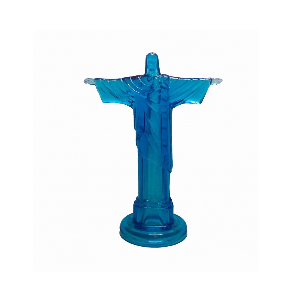 Imagem do Cristo Redentor, Jesus Cristo do Rio de Janeiro. Neon Azul