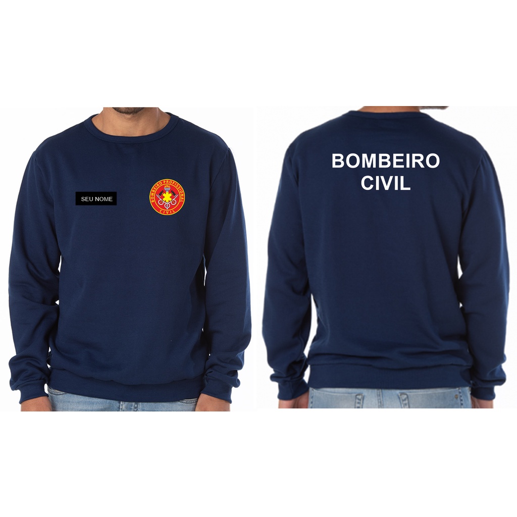 Casaco Moletom Blusão Flanelado Bombeiro Civil Bordado