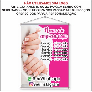 Banner Salão De Beleza Manicure Serviços Lona A Prova D