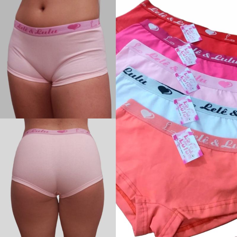Calcinha cueca feminina algodão adulto Kit com 5 — imagem 2 de 2