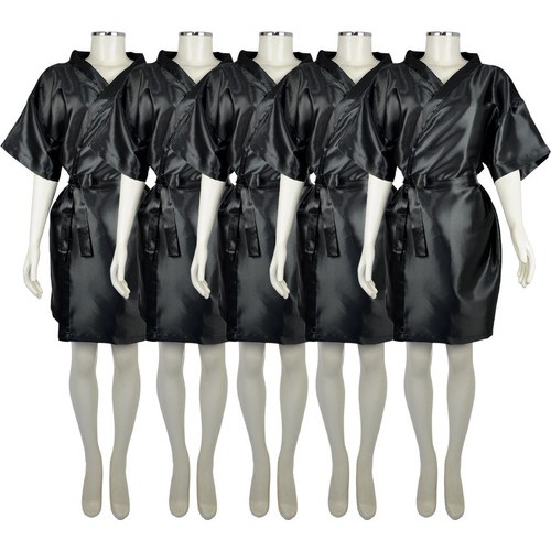 Roupão / Kimono De Cetim Noiva / Salão De Beleza Kit C/ 5