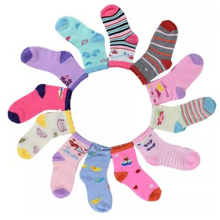 kit com 6 ou 12 pares de Meias Infantil Feminina